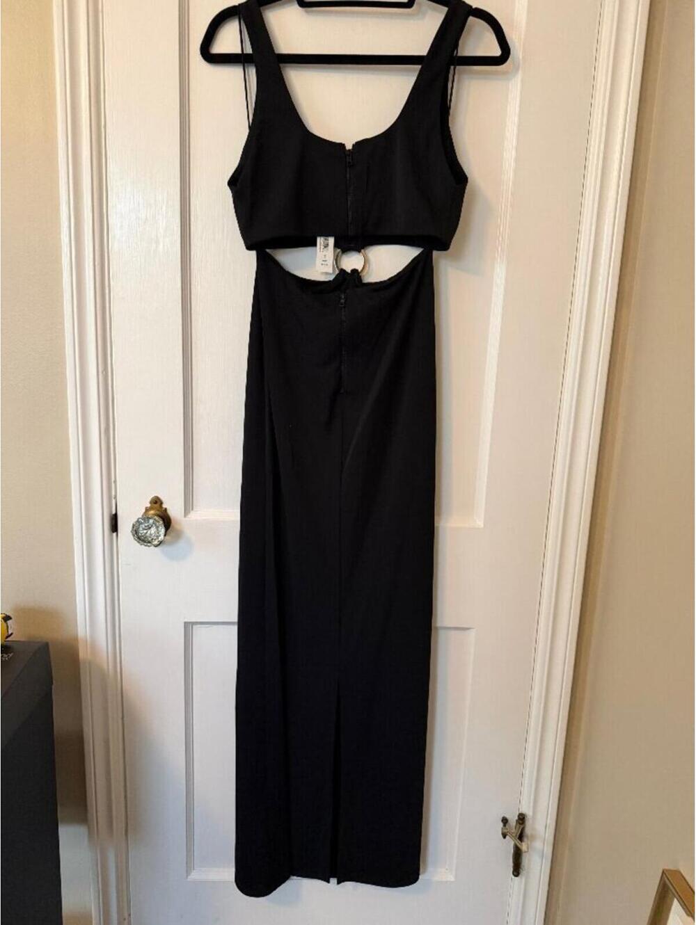 Alice + Olivia Arizona Cutout O-Ring Black Maxi Dress Women's Size 6